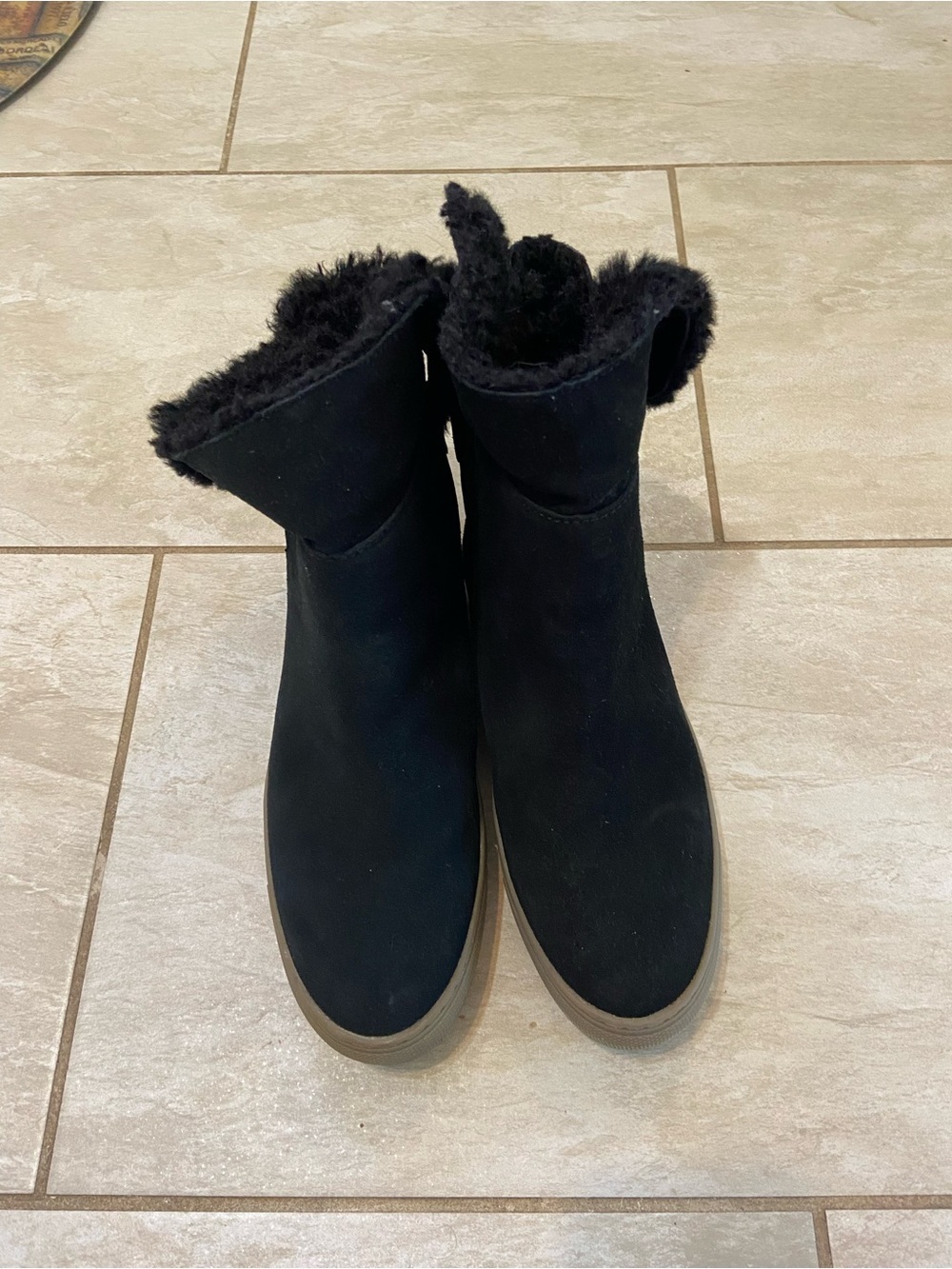 Cougar Black Faux Fur Ankle Boots